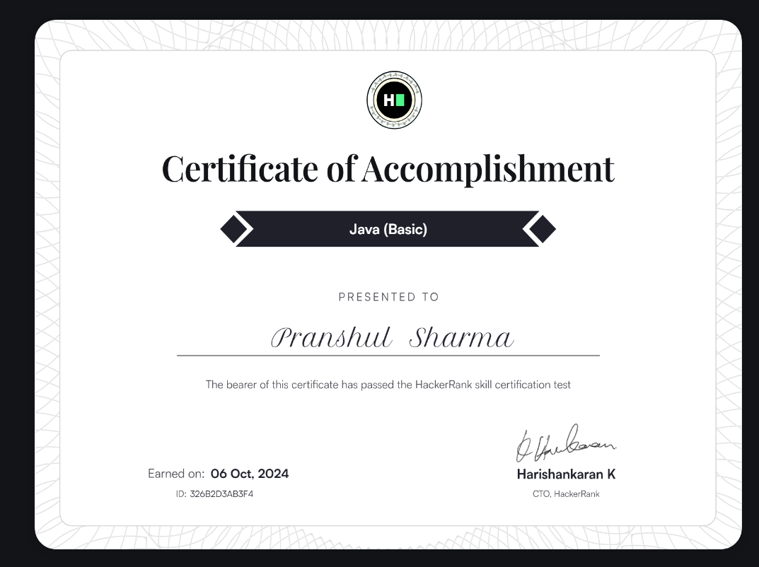Java by HackerRank