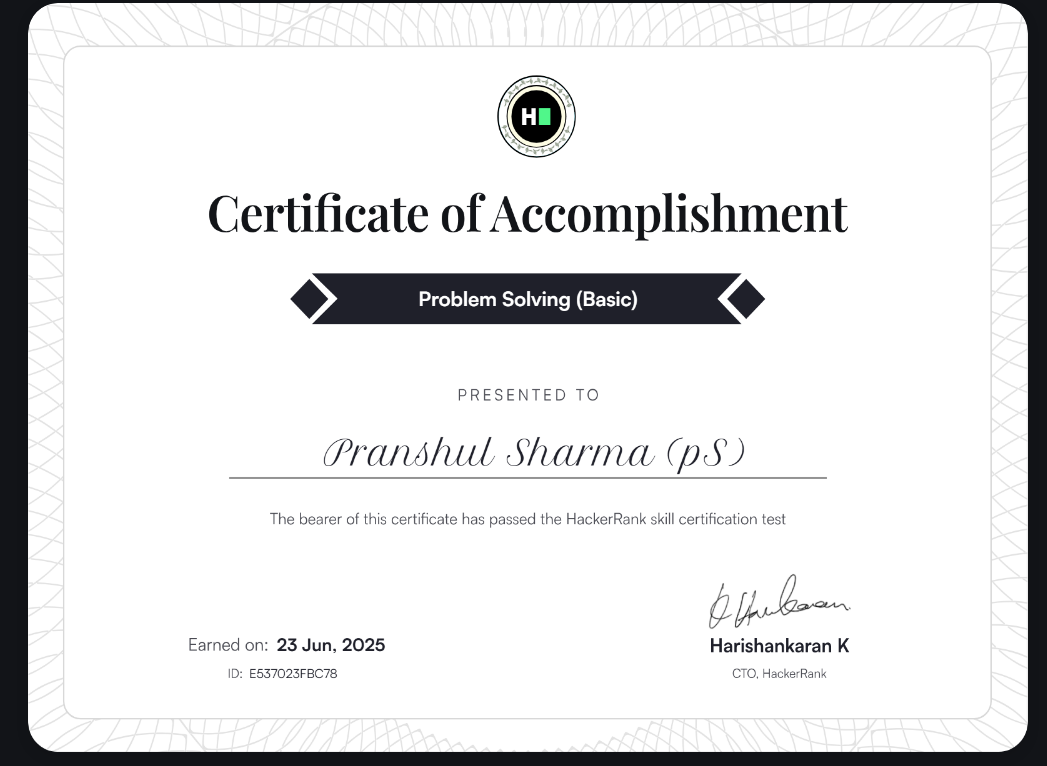 Problem Solving by HackerRank